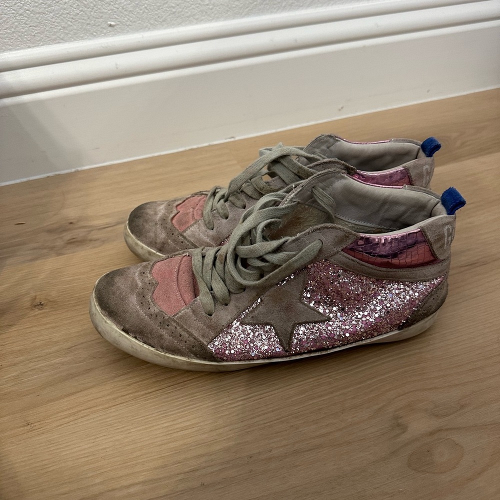 Golden Goose Pink Glitter Sneakers